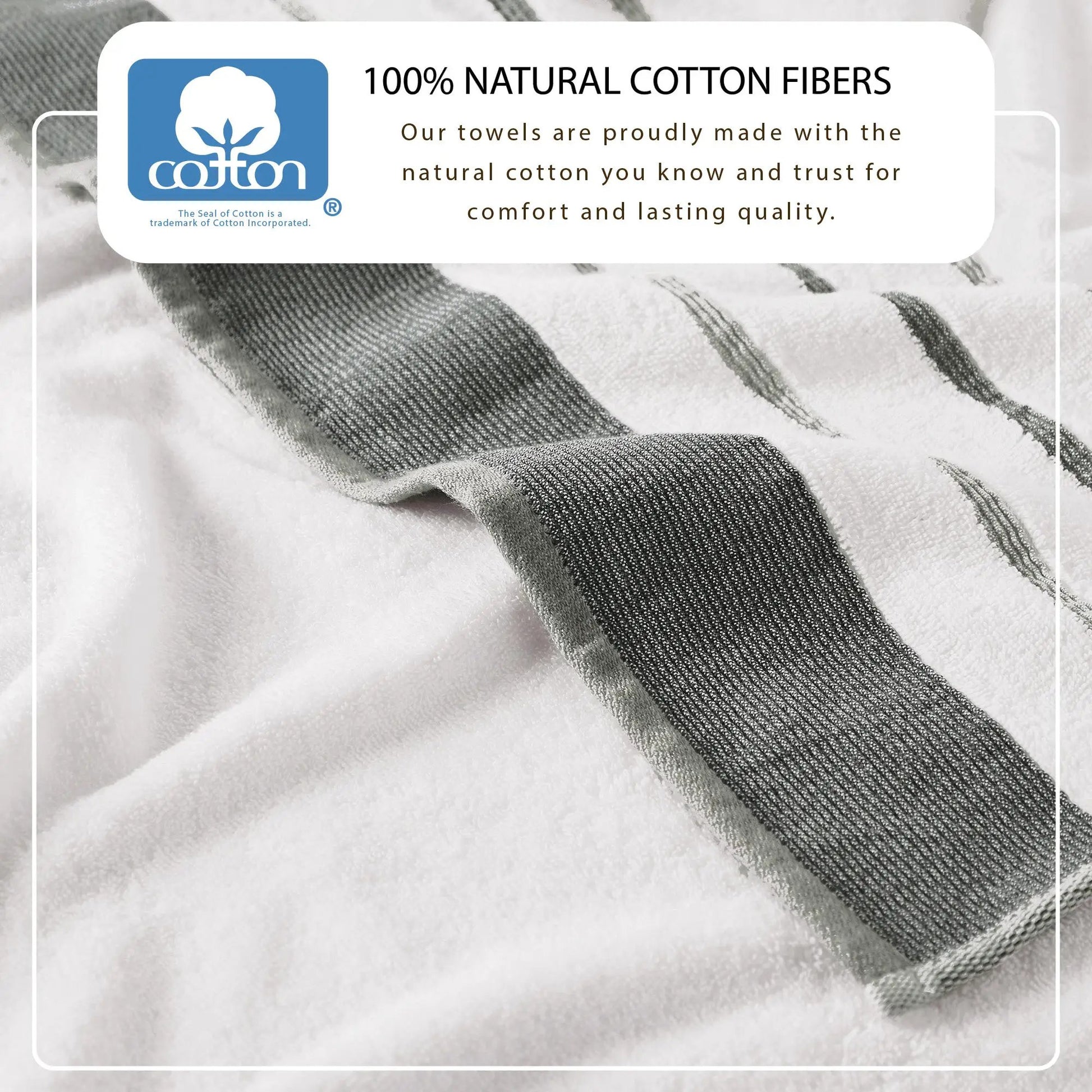 Decorative Cotton Stripe Bath Towel Set - Noelle Collection from PriceLows™