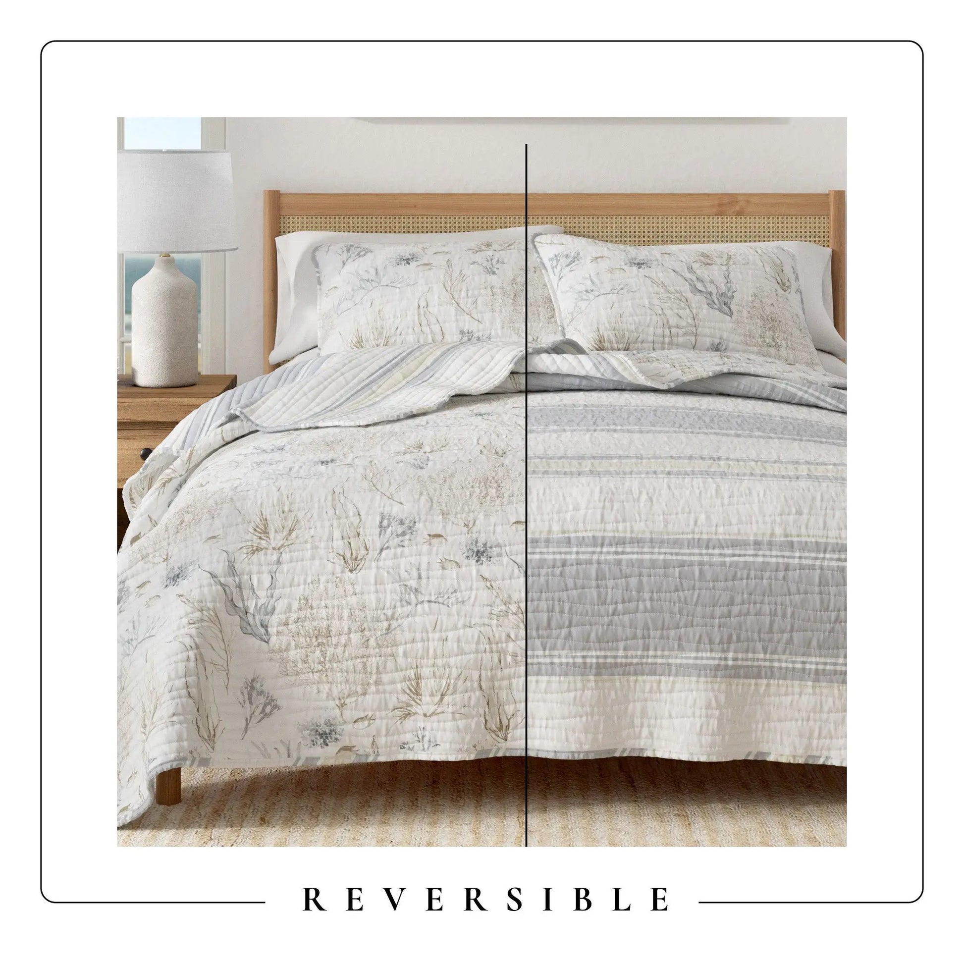 Coral Sea Maze Coastal Quilt Set - Newcomb Collection from PriceLows™