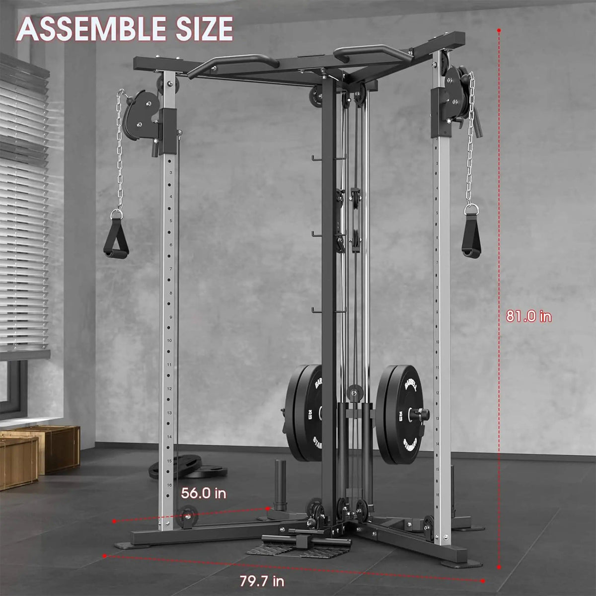 Dual Pulley Cable Crossover Machine With Pull Up And LAT Bar | Weight Lifting Machine & Rack | Home Use | Home