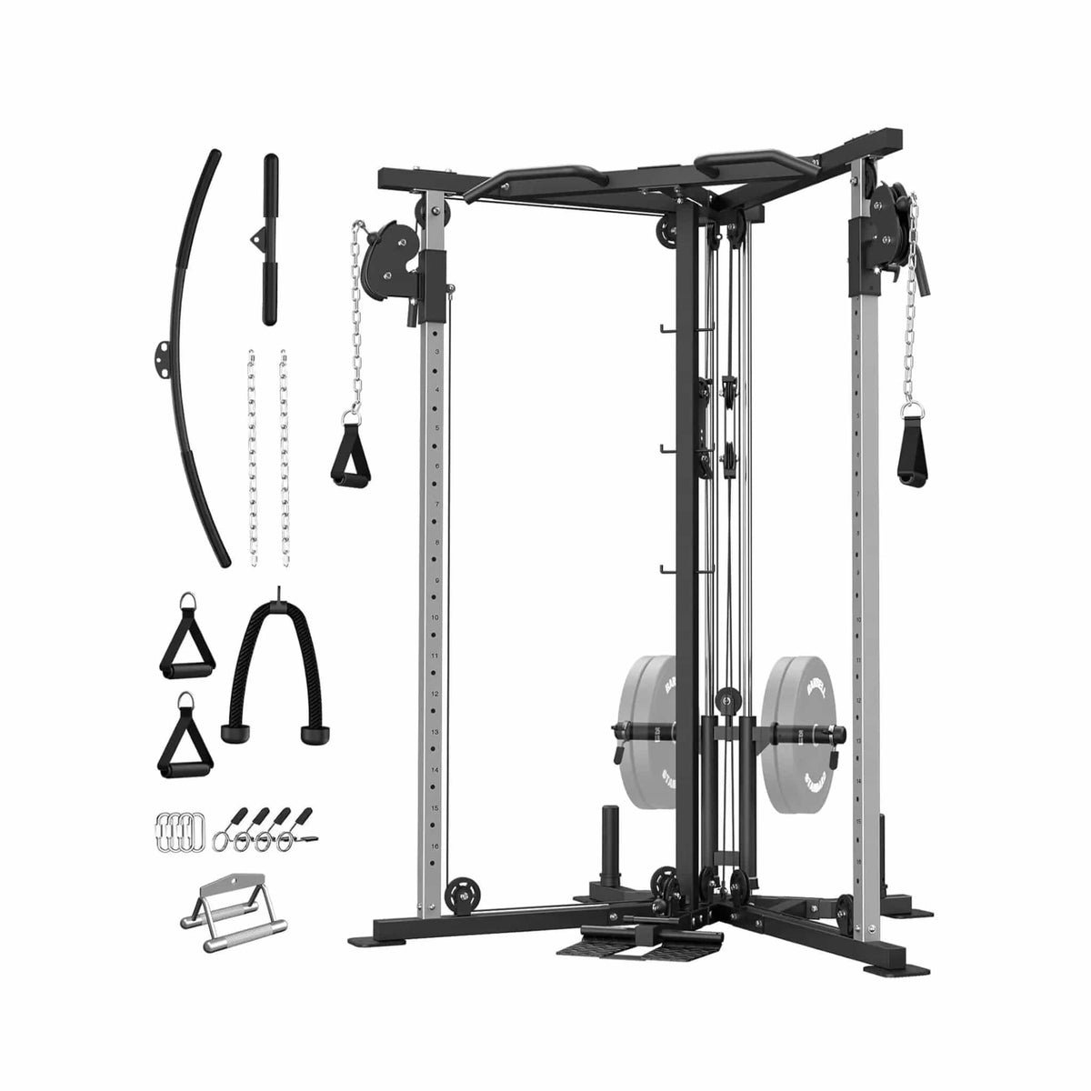Dual Pulley Cable Crossover Machine With Pull Up And LAT Bar | Weight Lifting Machine & Rack | Home Use | Home