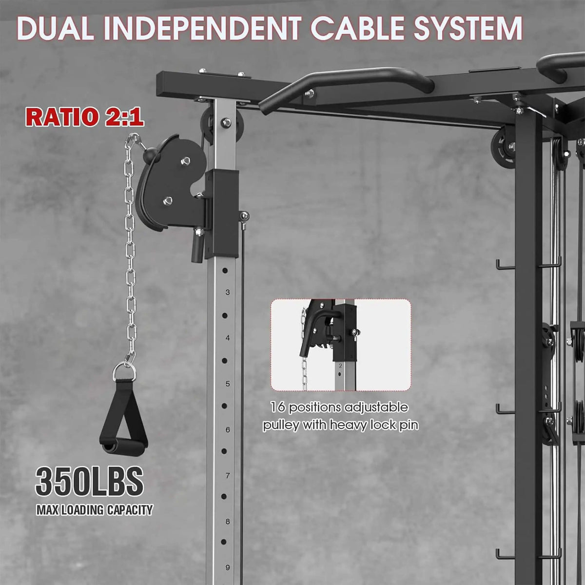 Dual Pulley Cable Crossover Machine With Pull Up And LAT Bar | Weight Lifting Machine & Rack | Home Use | Home