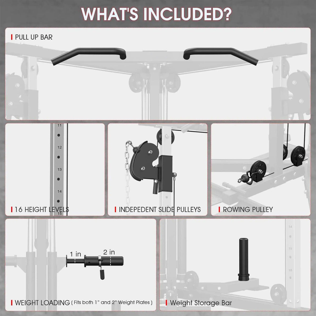 Dual Pulley Cable Crossover Machine With Pull Up And LAT Bar | Weight Lifting Machine & Rack | Home Use | Home