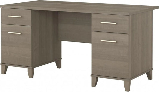 Durable 60W Office Desk with Drawers in Gray from PriceLows™
