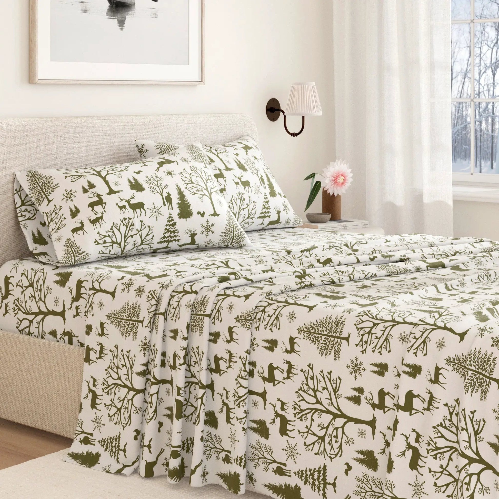 Turkish Cotton Flannel Sheet - Lakeview Collection from PriceLows™