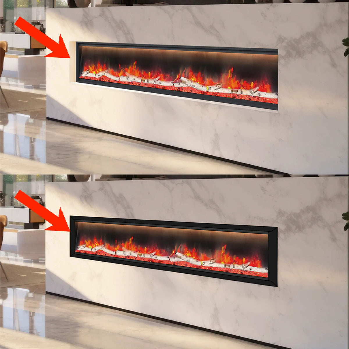Smart Linear Electric Fireplace | Dynasty Allegro 58 Inch | Heater Timer Settings | App Control