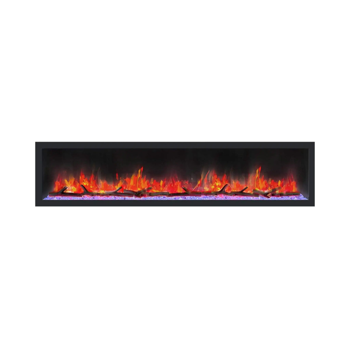 Recessed Linear Electric Fireplace | Dynasty Cascade 82 Inch | Plug-In 120V | Overheat Protection