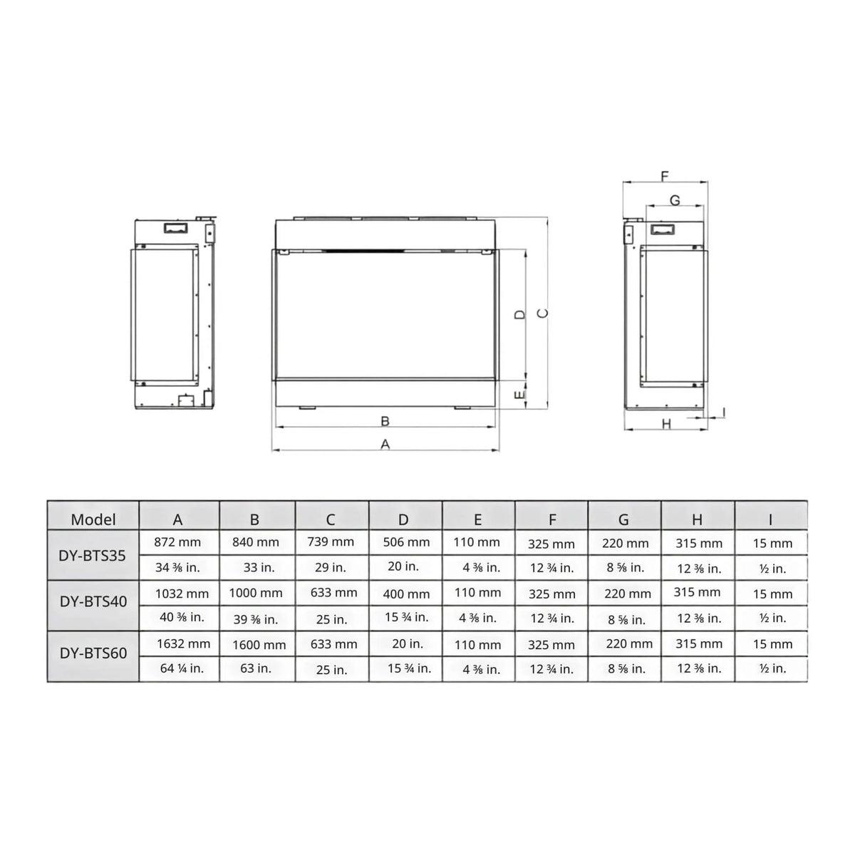 Built-In Smart Electric Fireplace | Dynasty Melody 64 Inch | 3 Sided Glass View | Free App Control