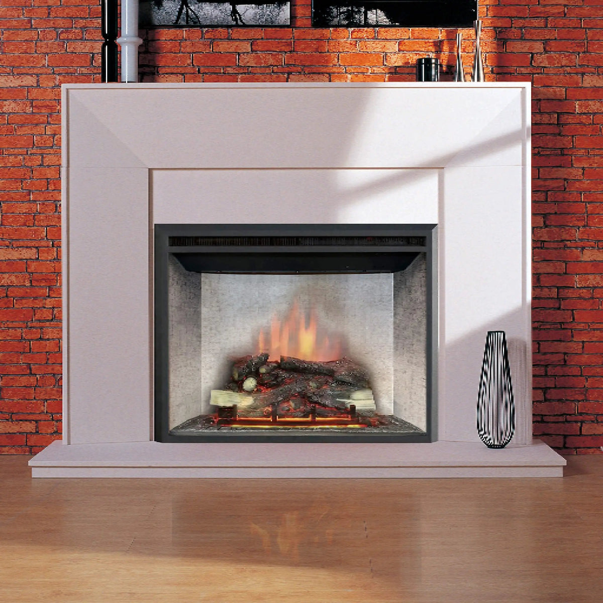 Vent Free Electric Firebox Insert | Dynasty Presto 35 Inch | Remote Control | Zero-Clearance Design
