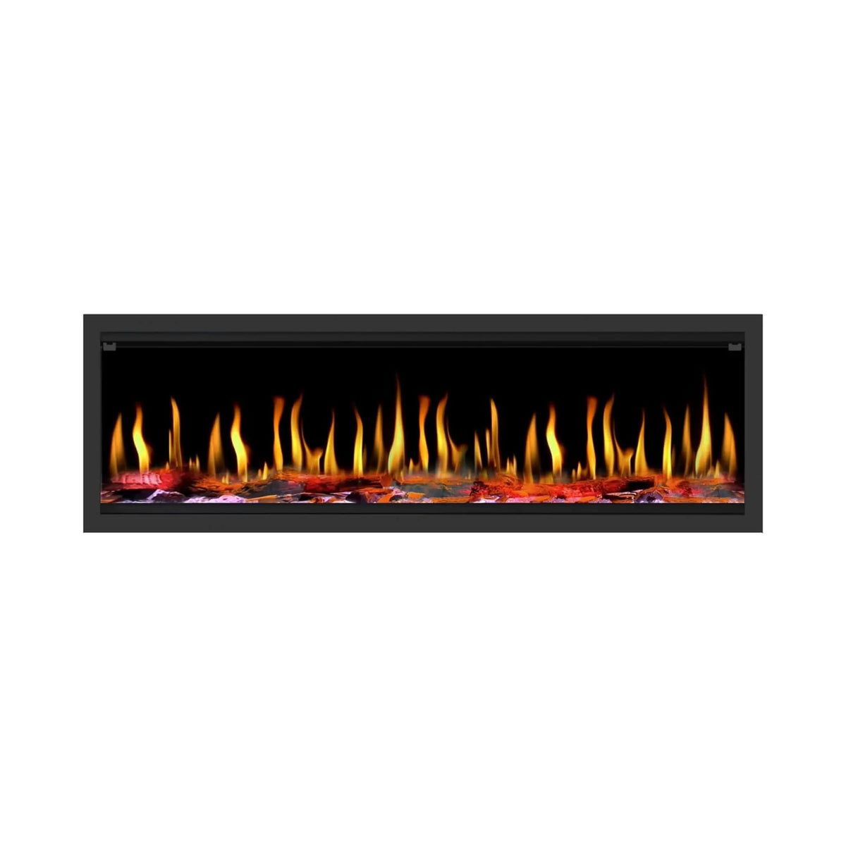 Virtual Linear Electric Fireplace | Dynasty Tempo 63 Inch | Nine Flame Styles | Multifunction Remote