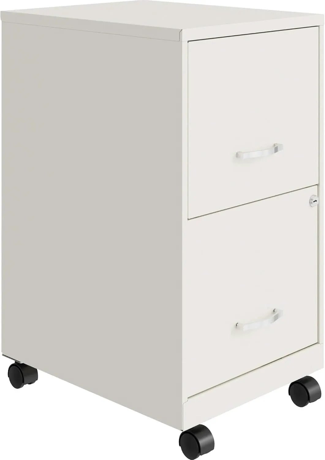 LYS SOHO White Mobile File Cabinet With Locking Two Drawers from PriceLows™