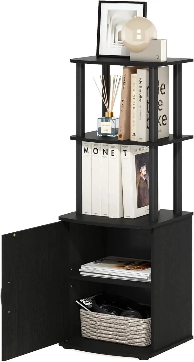 Turn N Tube Tall TV Side Table Storage 2 Tier Blackwood from PriceLows™