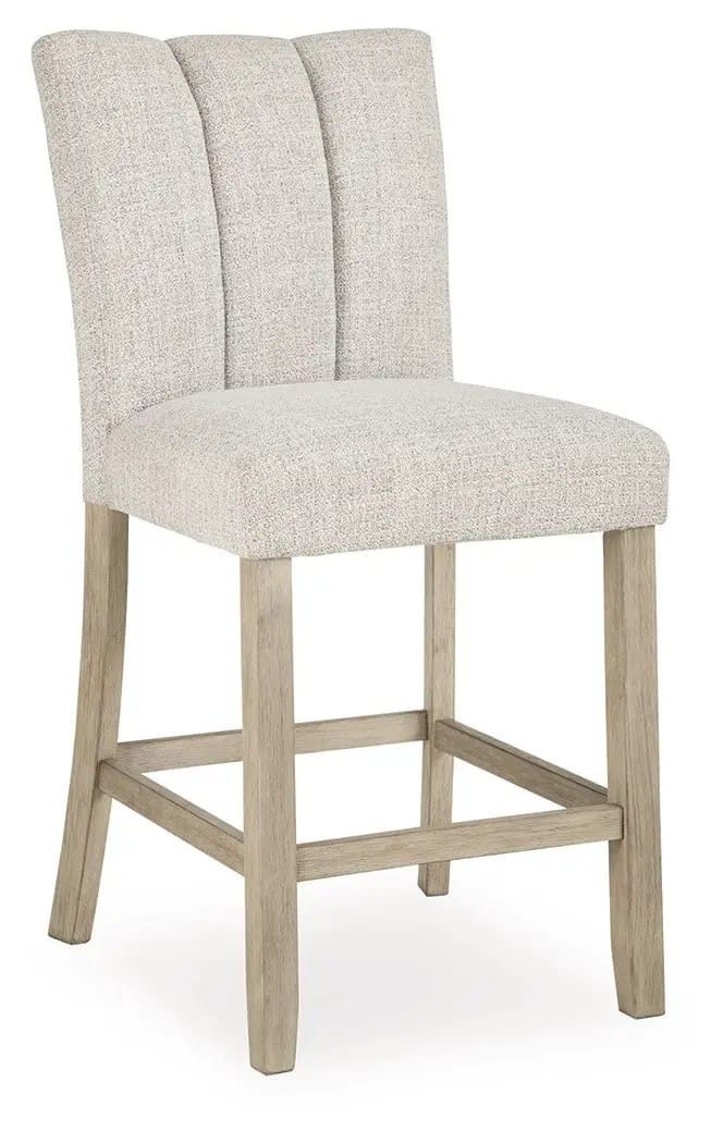 Larawyn Upholstered Barstool (Set of 2) | 19 x 24.13 x 39.75 in | Solid Wood & Fabric | Bisque