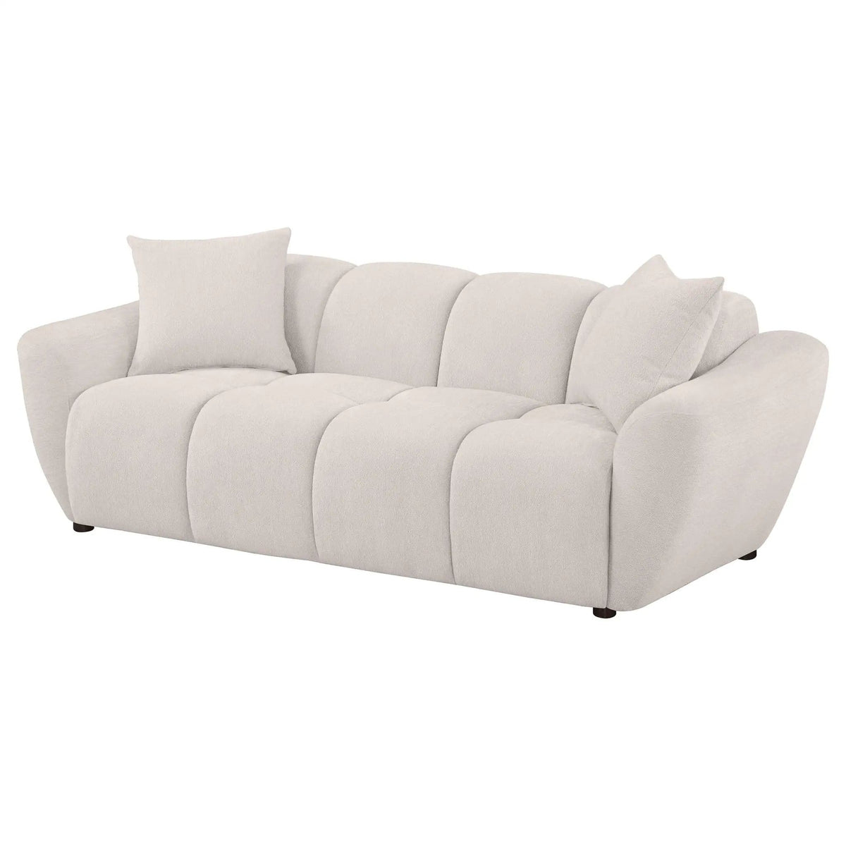 Destino Chenille Upholstered Splayed Arm Sofa Greige | 89.75 x 38.75 x 30 in | Chenille | Living Room
