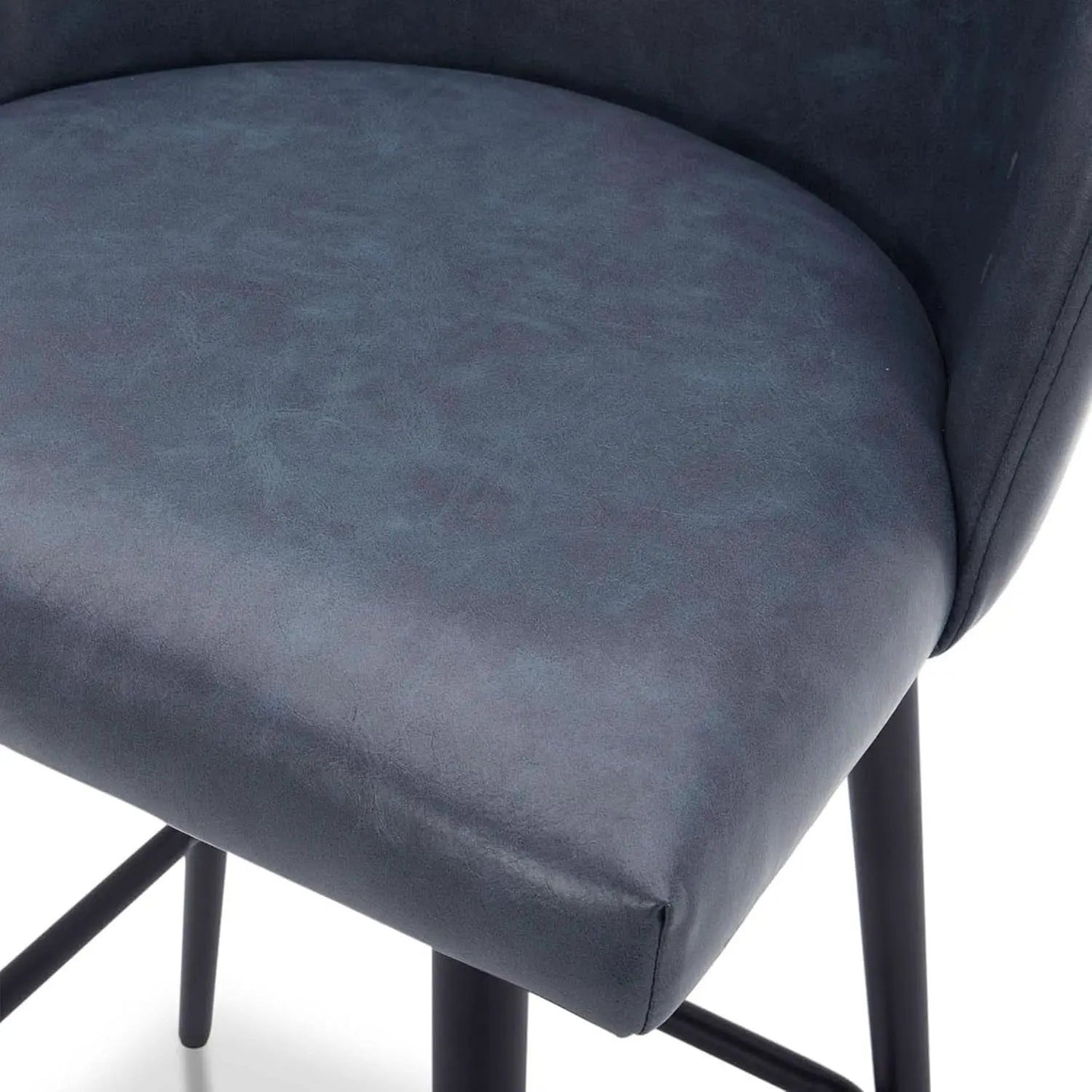 Counter Height Bar Stools 3 Pack Blue Faux Leather Swivel from PriceLows™