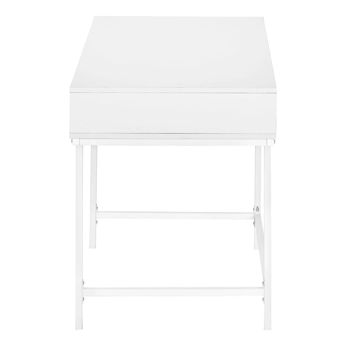 Marble Look Computer Desk | Two Wide Handle Drawers | Contemporary Modern Design | 47.25 Inch Length