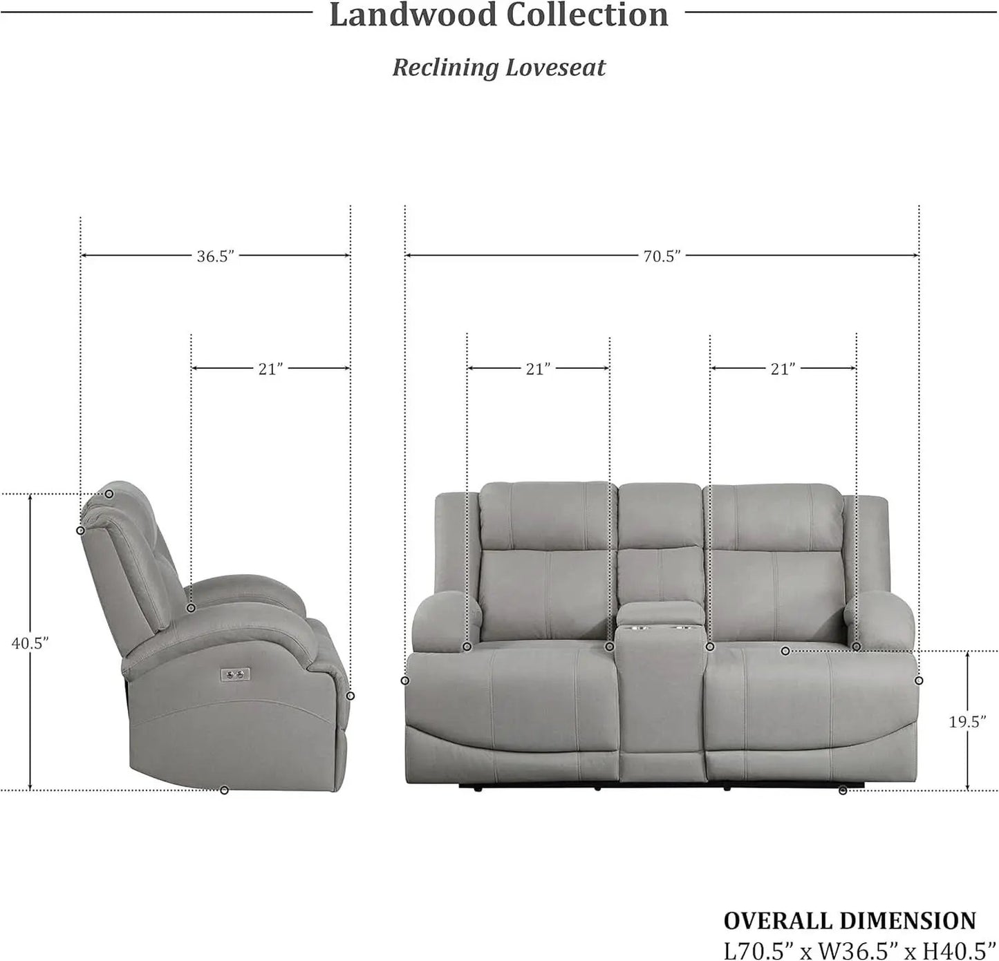 Landwood 3 Piece Power Reclining Living Room Set Gray from PriceLows™