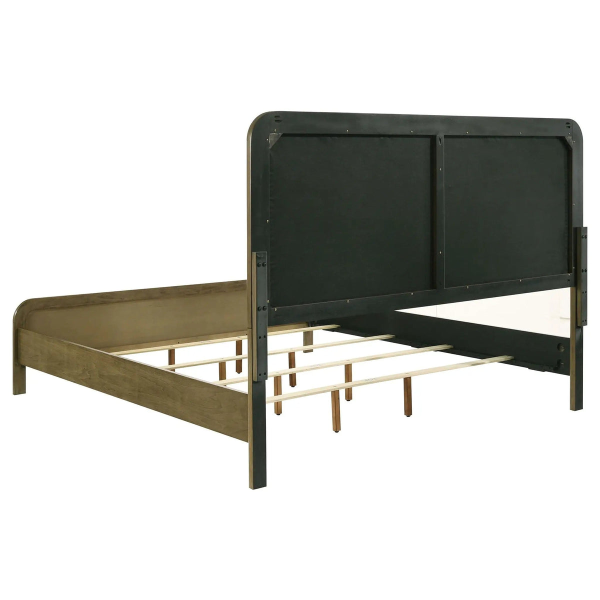 Amsbury 59-inch Upholstered Queen Bed Nutmeg | 64.25 x 86.5 x 58.5 in | Rubberwood & Boucle | Bedroom