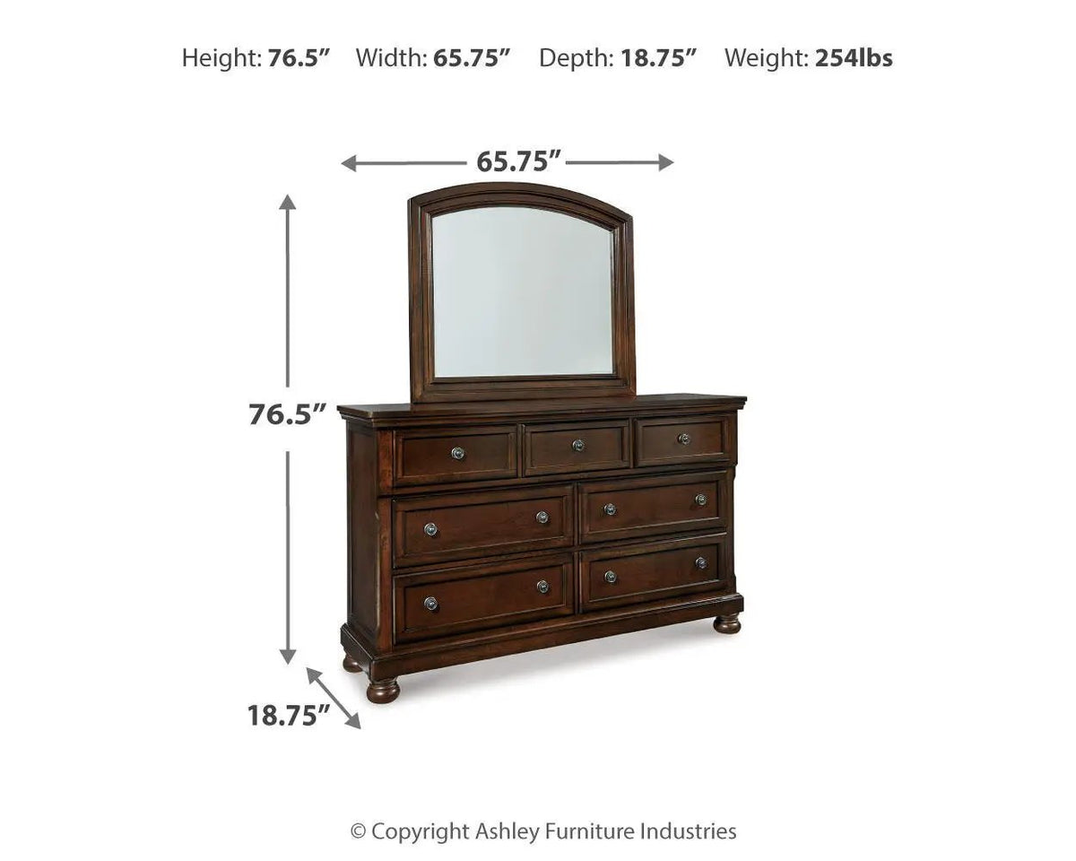 Porter Dresser | Inlaid Panels | Antiqued Hardware | Bun Feet