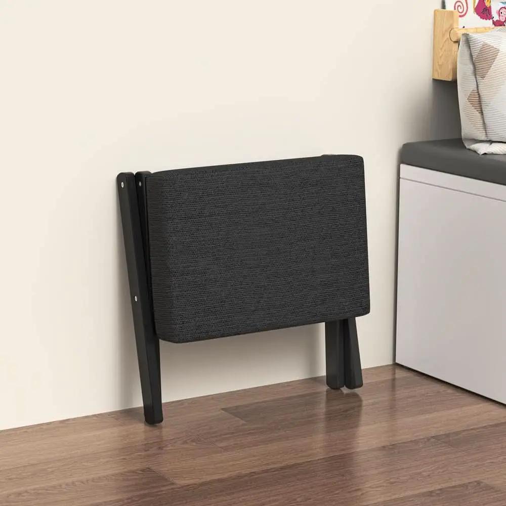 Foldable Foot Stool Black For Contemporary Living Room from PriceLows™