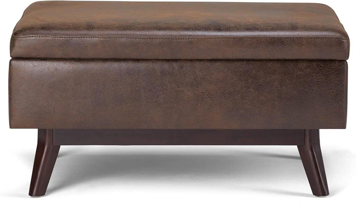 Mid Century Distressed Chestnut Lift Top Coffee Table Ottoman from PriceLows™
