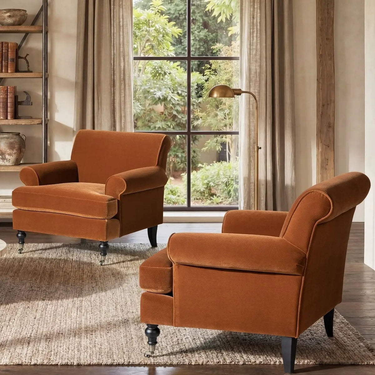 Alana Lawson Accent Arm Chair | Casters | Kiln-Dried Solid Wood Frame | Artisan Crafted