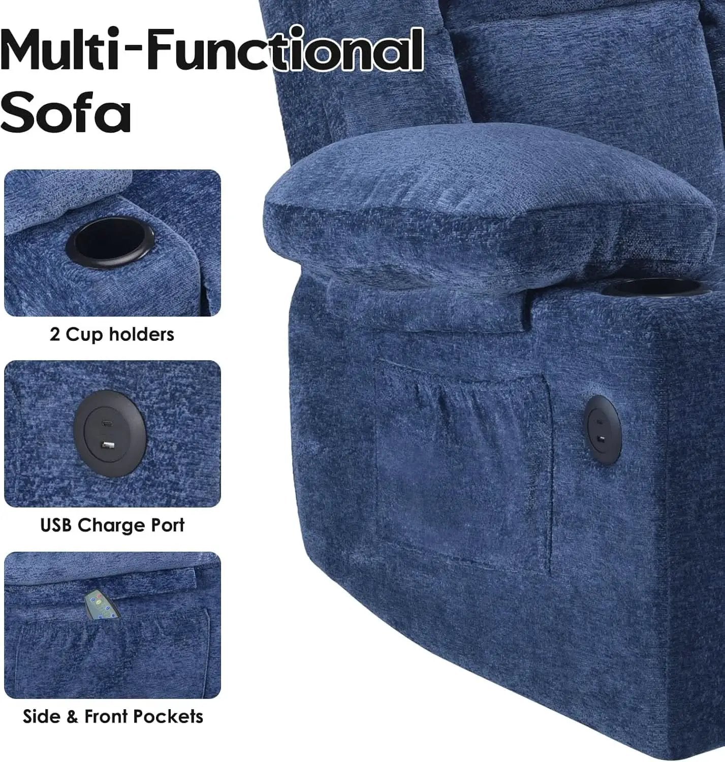 Power Lift Recliner Chair With Massage And USB Ports from PriceLows™