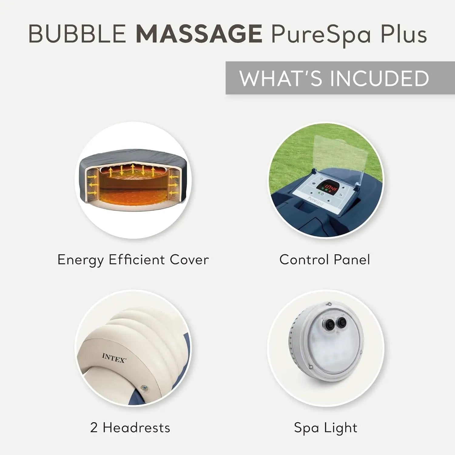 Purespa Bubble Massage Spa Set For Six With Contoured Headrests And Energy Efficient Spa Cover from PriceLows™