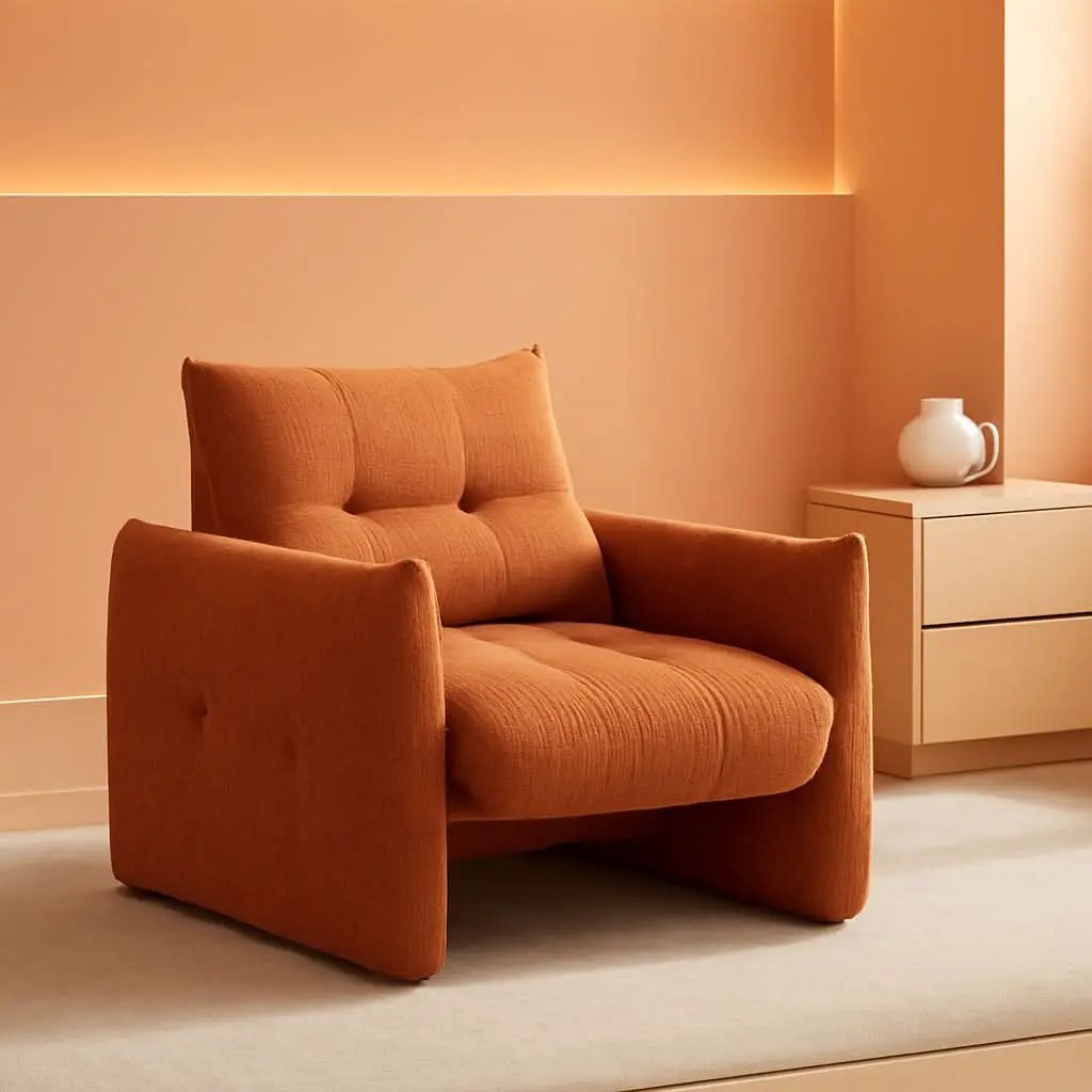 Taupe Sherpa Upholstered Accent Arm Chair Luxurious from PriceLows™