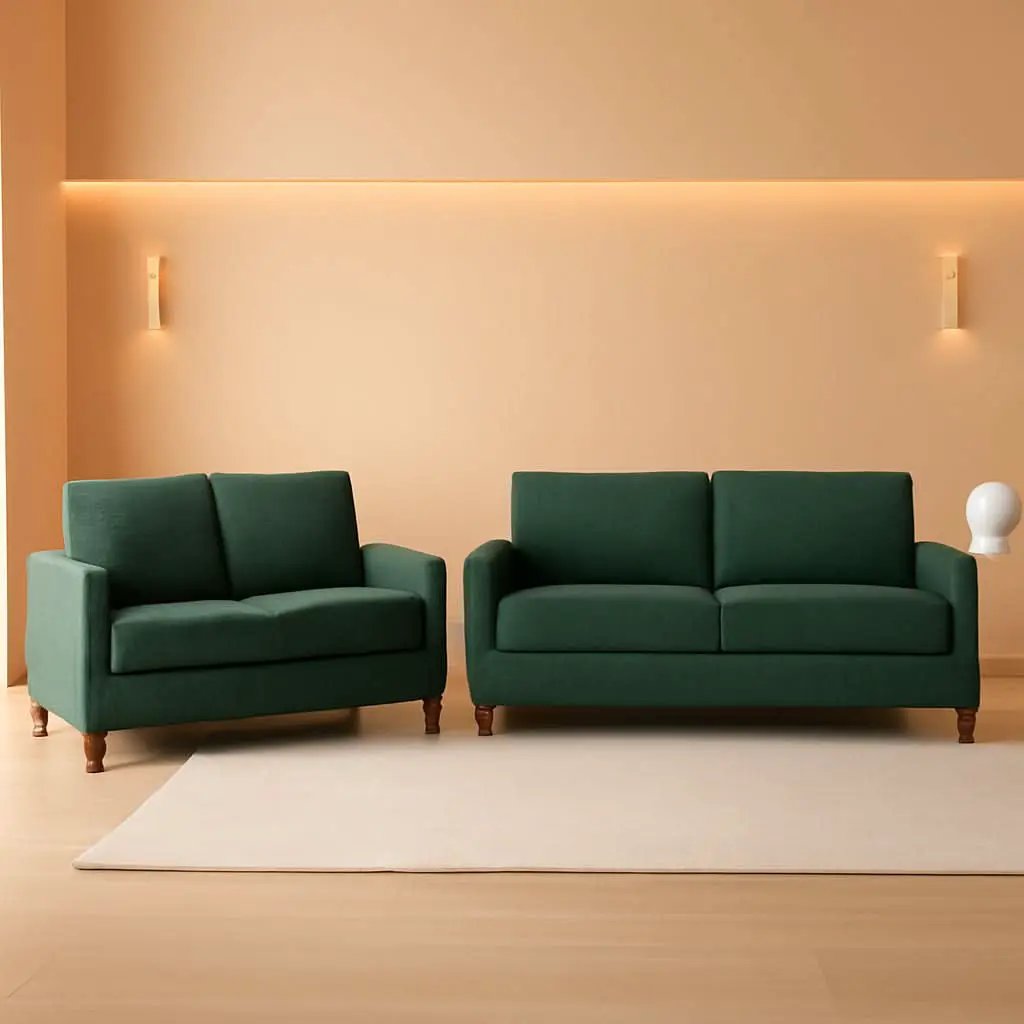 Green Mid Century Modern Couch and Loveseat Set for Small Spaces from PriceLows™