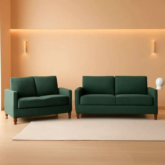 Green Mid Century Modern Couch and Loveseat Set for Small Spaces from PriceLows™