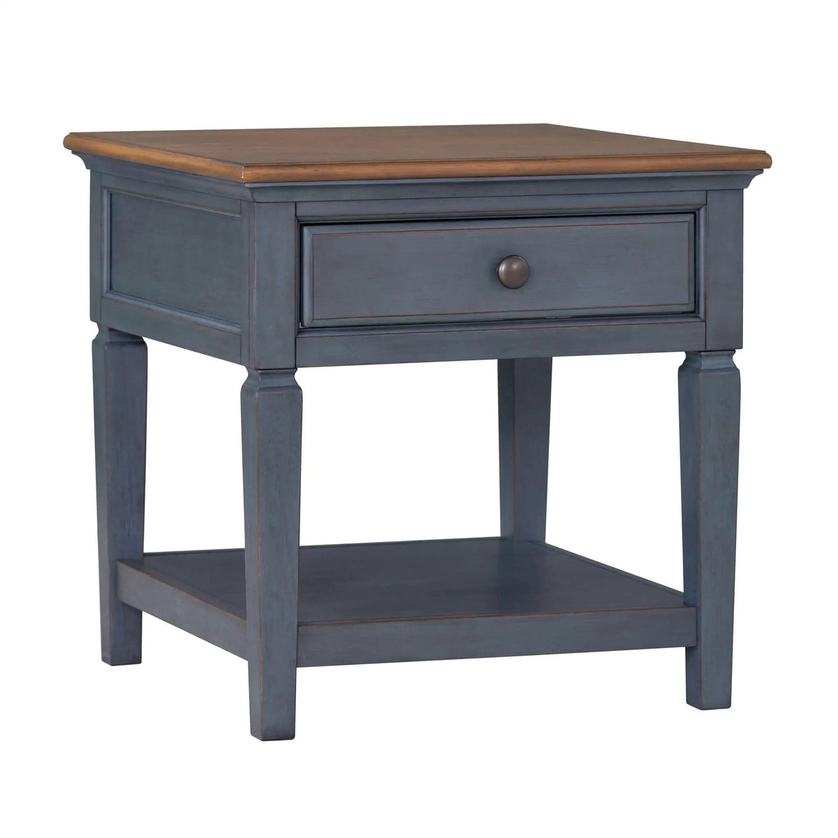 End Table - | 24 x 24 x 24 in | Wood | Blue