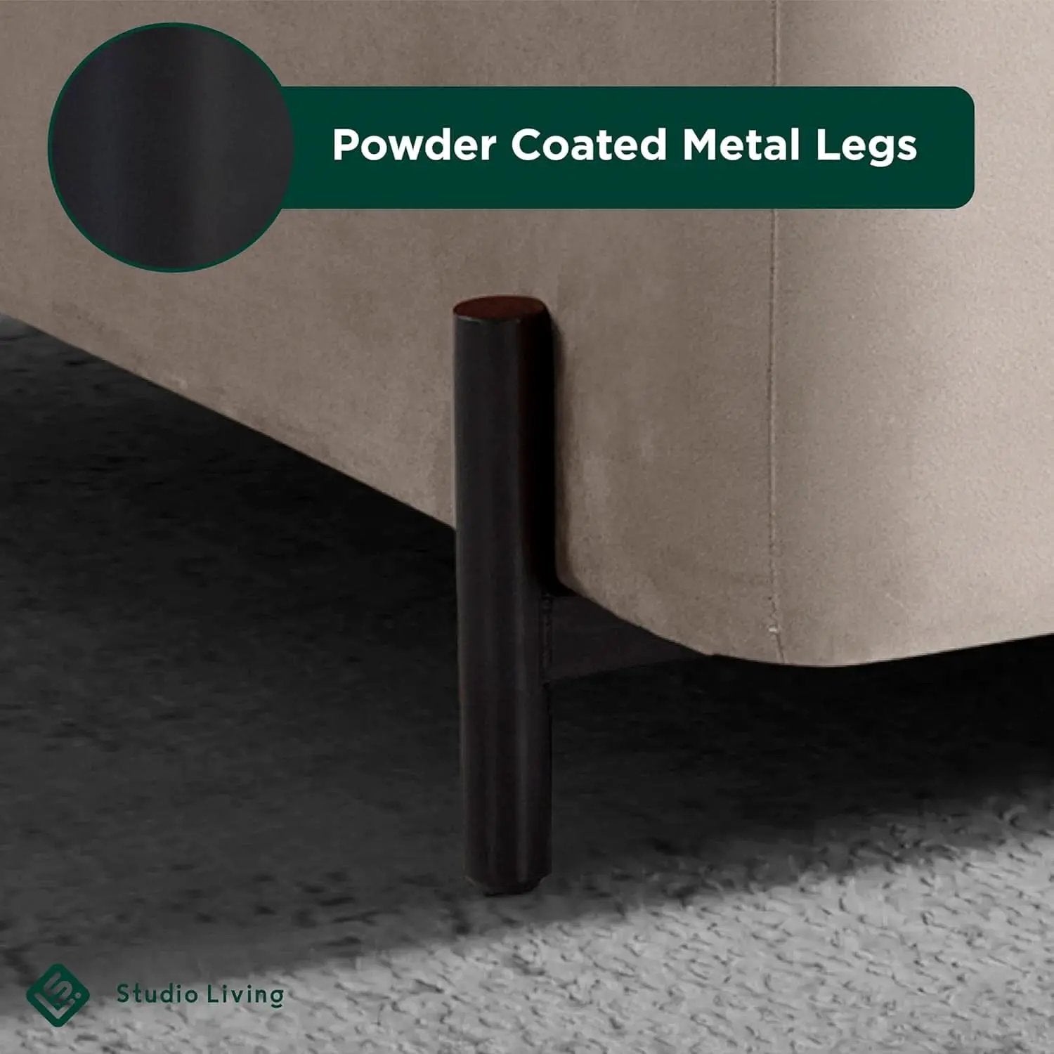 Connor Thirty One Point One Inch Taupe Velvet Storage Ottoman from PriceLows™