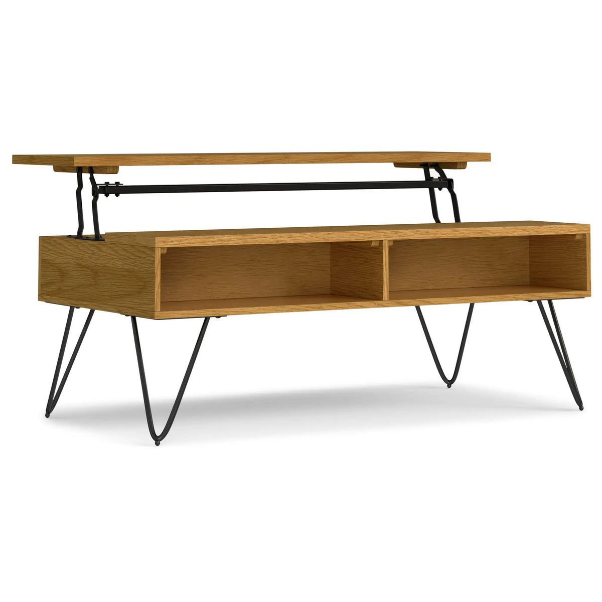 Hunter Lift Top Coffee Table | Handcrafted Solid Mango Hardwood | Split Lift Top | Large Storage Area