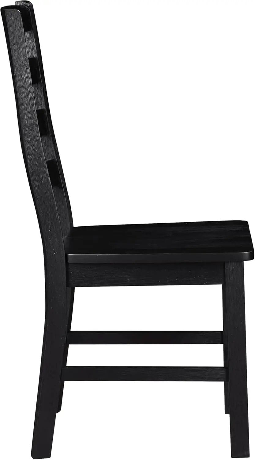 Black Dining Chairs Set Of 2 With Solid Wood Legs And Footrest from PriceLows™