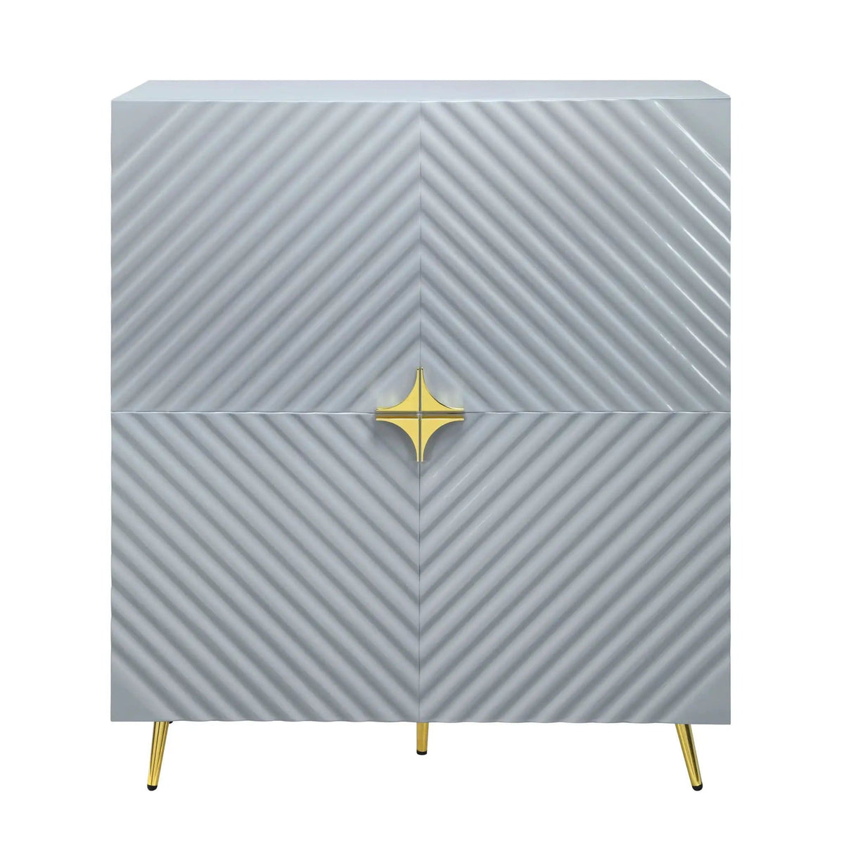 Gaines High Gloss Accent Cabinet | 16 x 43 x 46 in | Metal | Living Room
