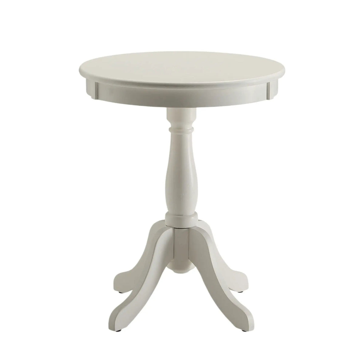 Alger Accent Table | White Finish | Round Pedestal Base | Cottage Style