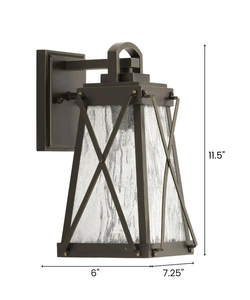 Outdoor Wall Lantern | 1 Light | 12 Inch Height | Antique Bronze Finish