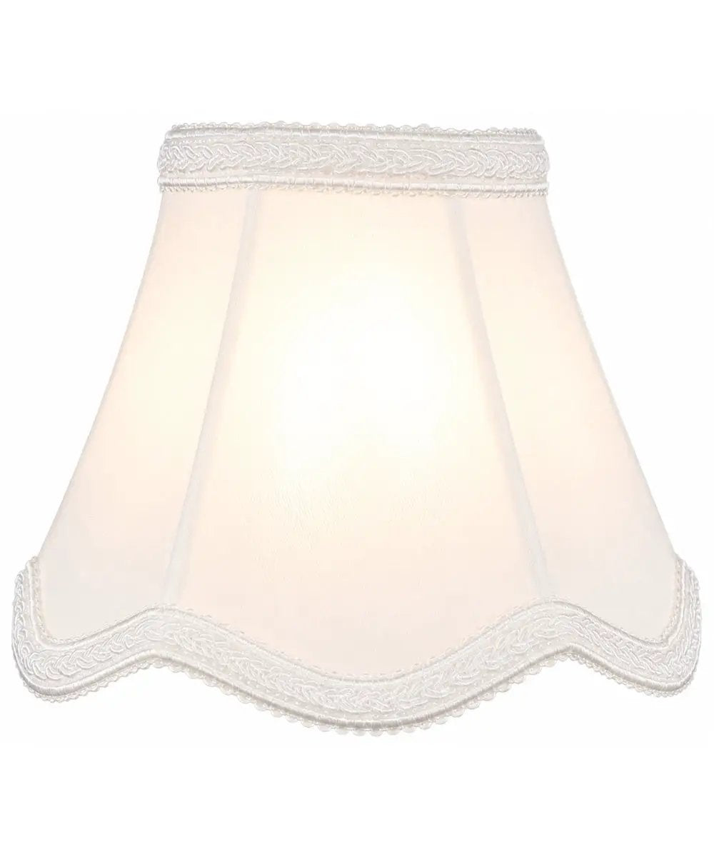 Clip On Candelabra Shades | White Scallop | Set Of 6 | 4W X 5H