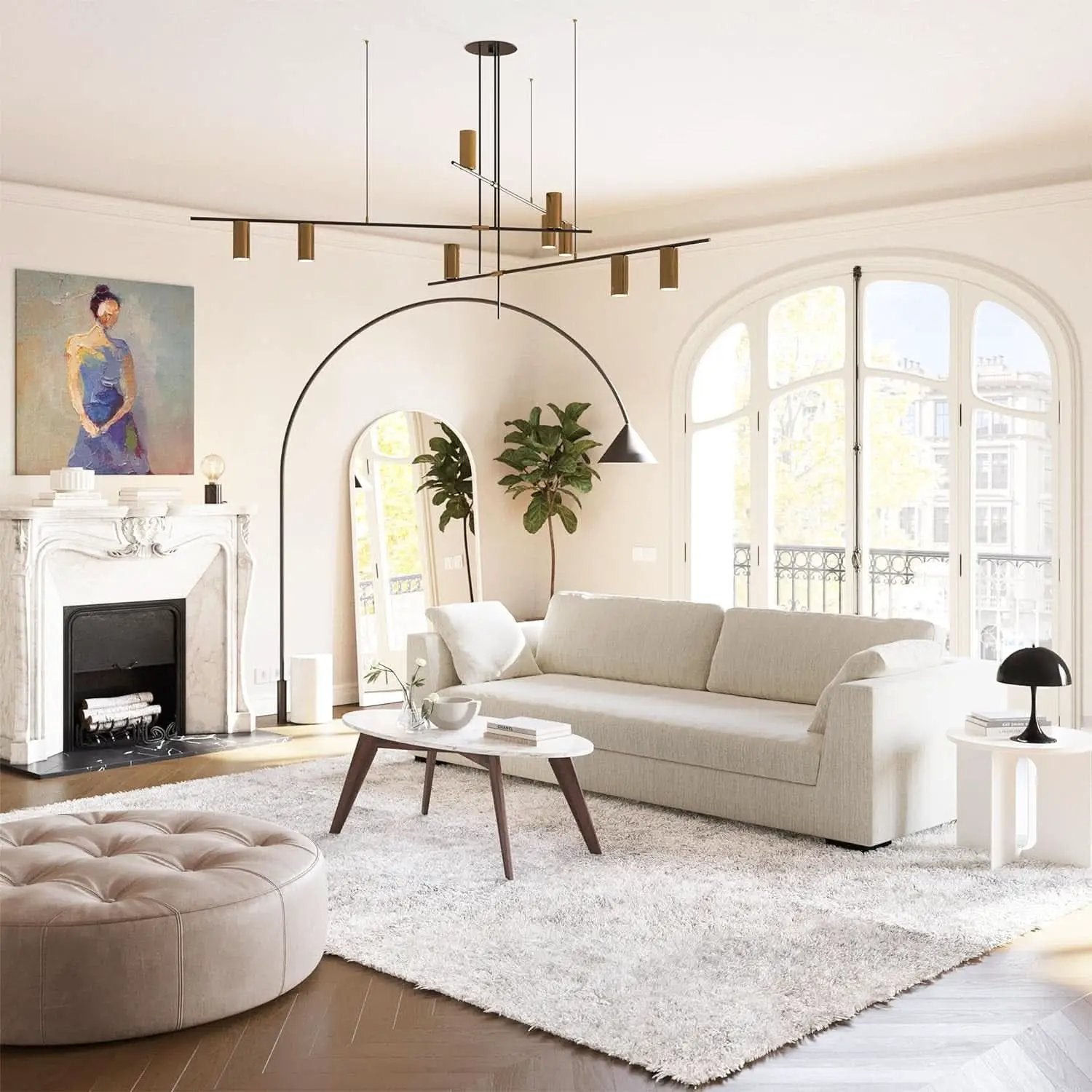 Capri Fabric Sofa Bright Ash Down Pillows Modern Living from PriceLows™