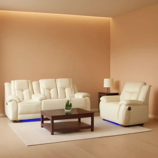 Power Reclining Sofa Set White Living Room Furniture from PriceLows™