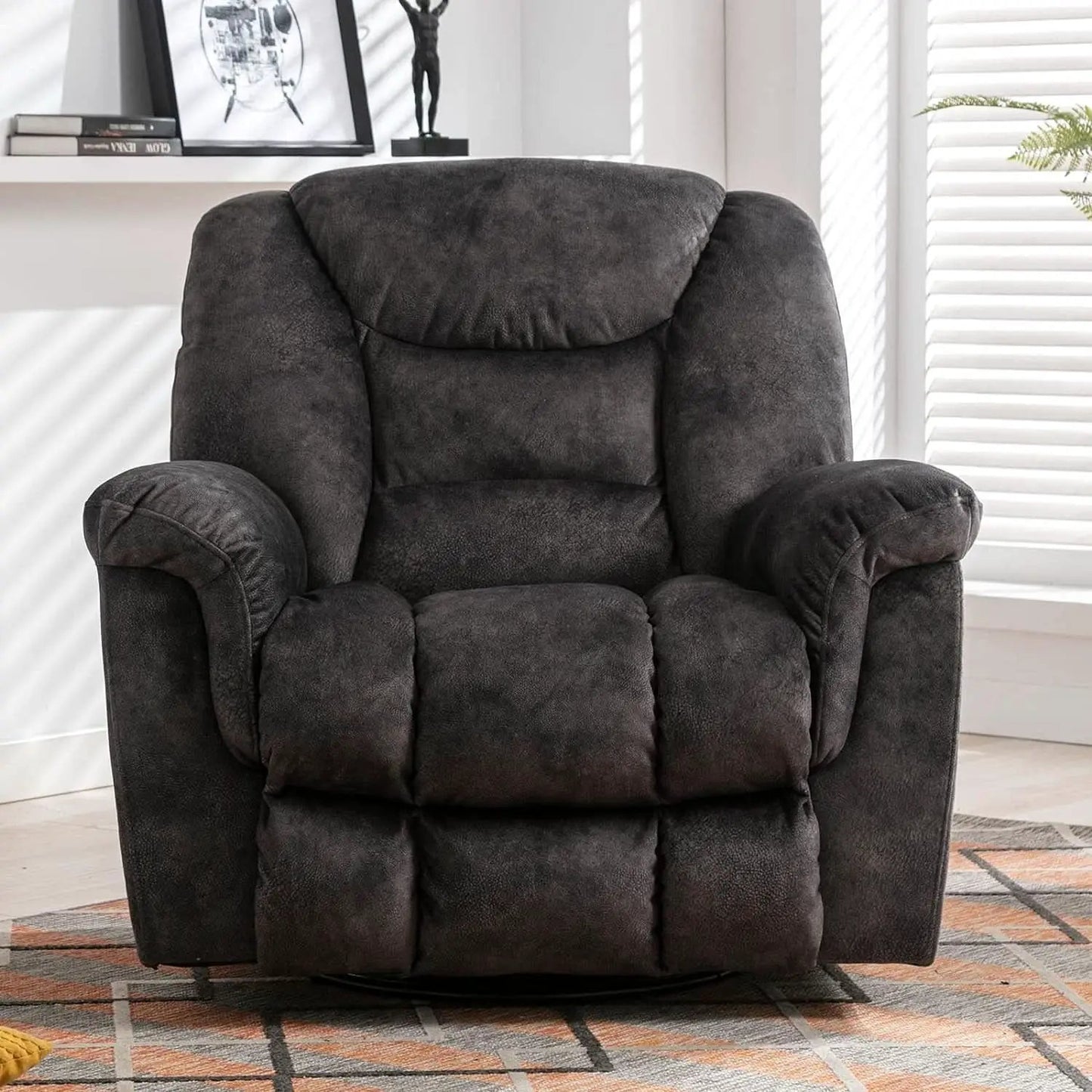 Oversized Swivel Recliner With Extra Wide Seat For Big And Tall from PriceLows™