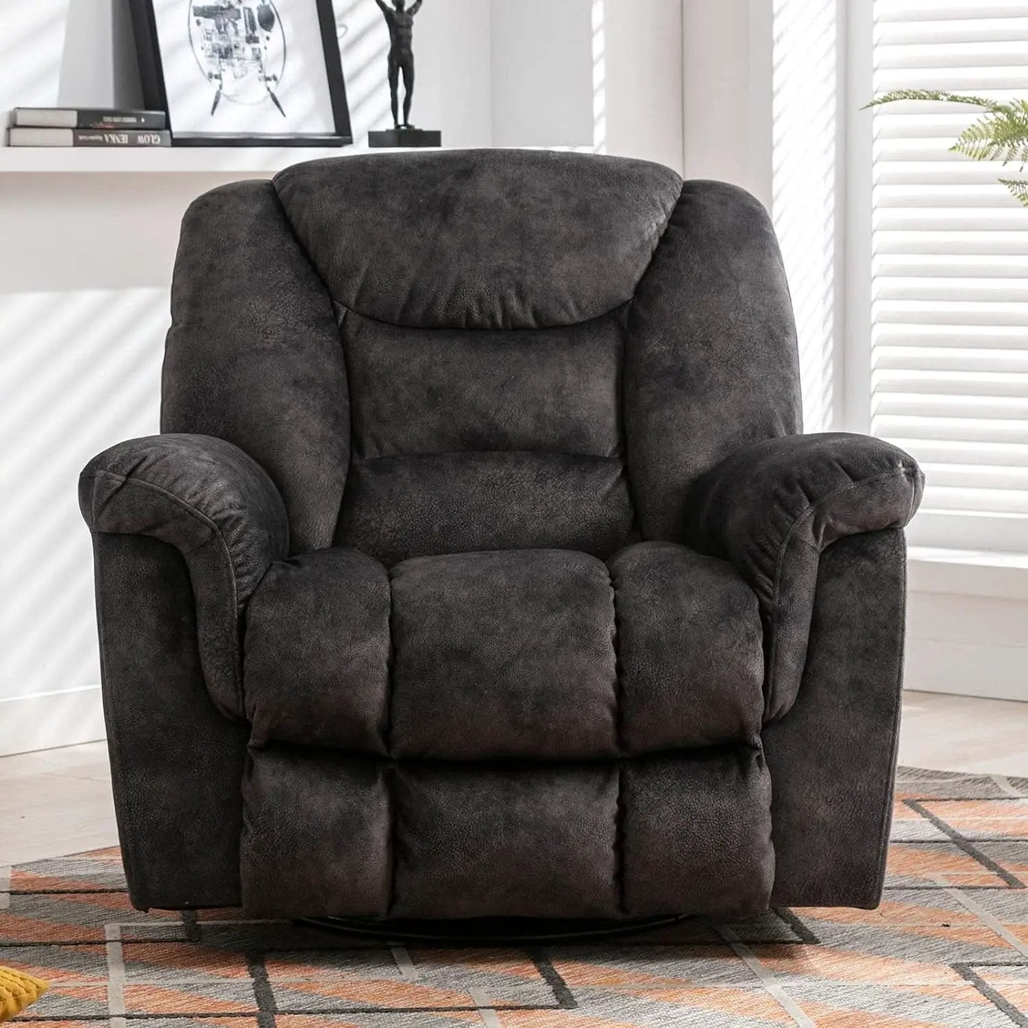 Oversized Swivel Recliner With Extra Wide Seat For Big And Tall from PriceLows™