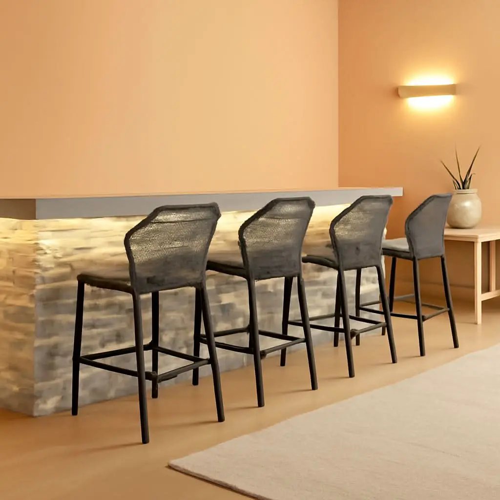 Counter Height Bar Stools Set Of 4 Woven Aluminum With Back And Arms from PriceLows™