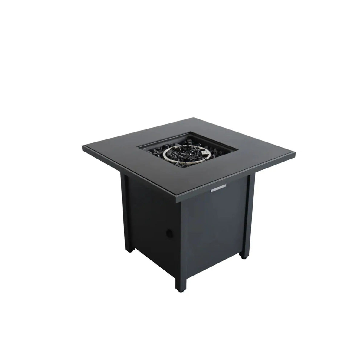 Powdercoated Fire Pit | Gray | Stainless Steel | Recessed Burning Area