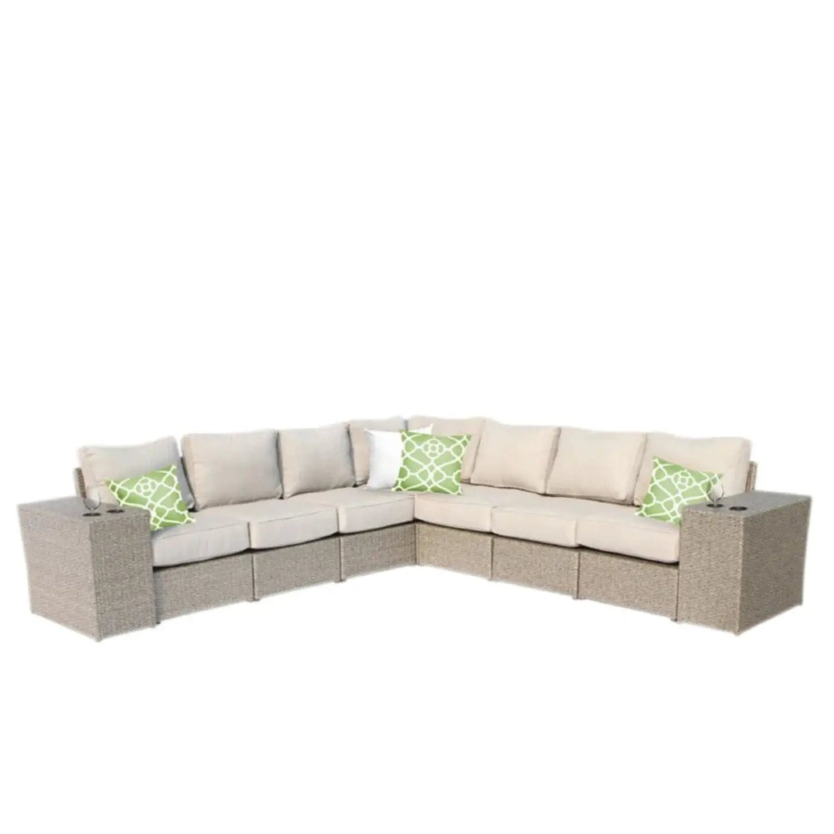 Rattan Sectional Sofa Set | Cushions Included | Durable Wicker Design | No Assembly Required