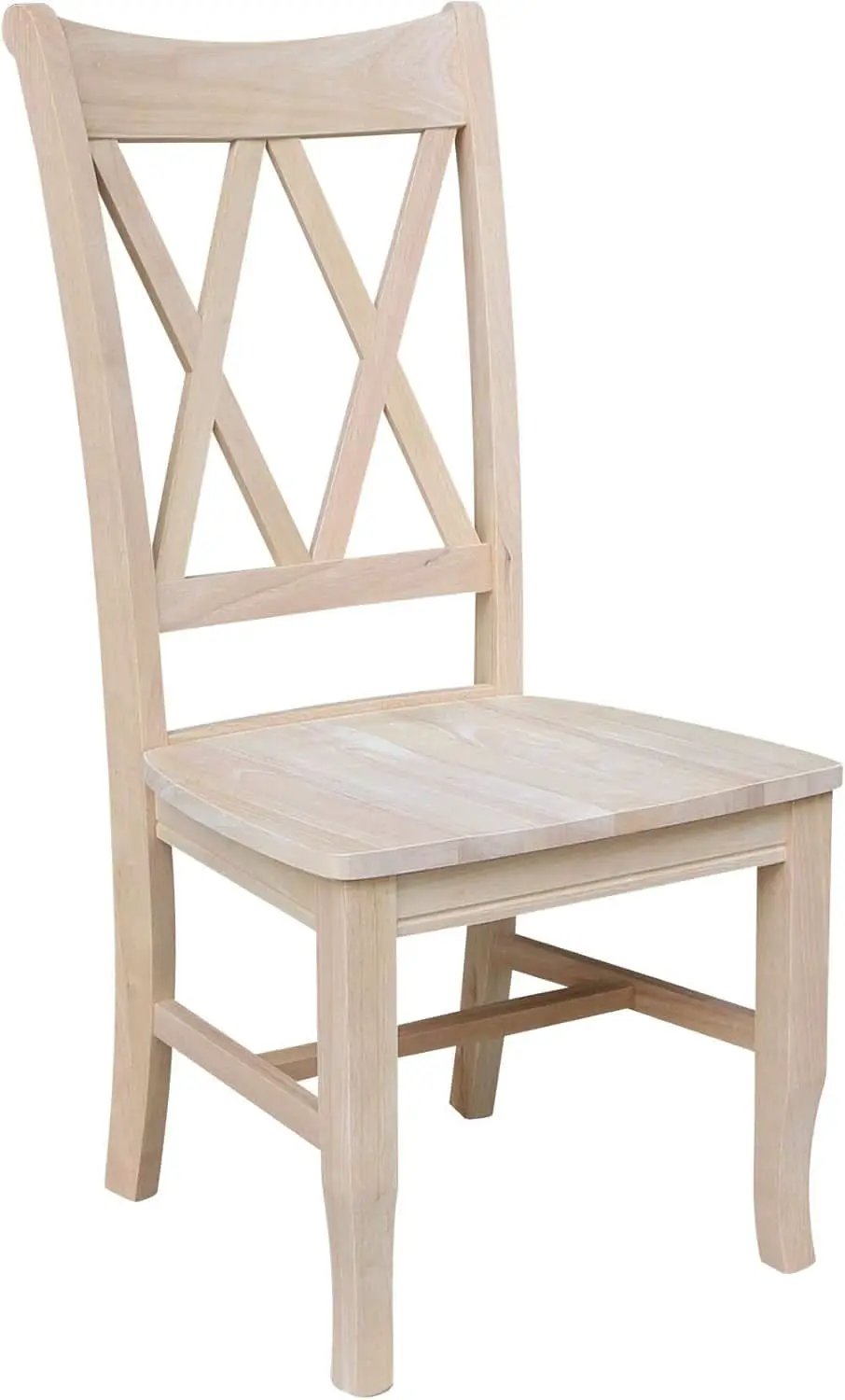 Two Unfinished Parawood Dining Chairs With X Back from PriceLows™