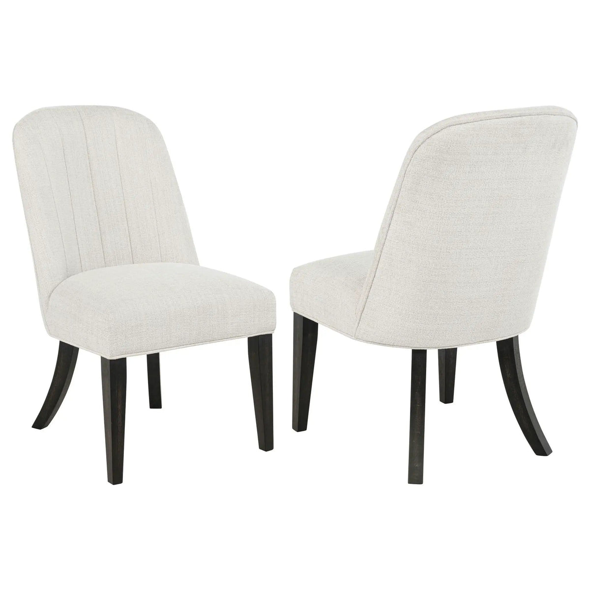 Leandro Upholstered Dining Side Chair Cream (Set of 2) | 21.75 x 26 x 37.5 in | Fabric | Dining Room