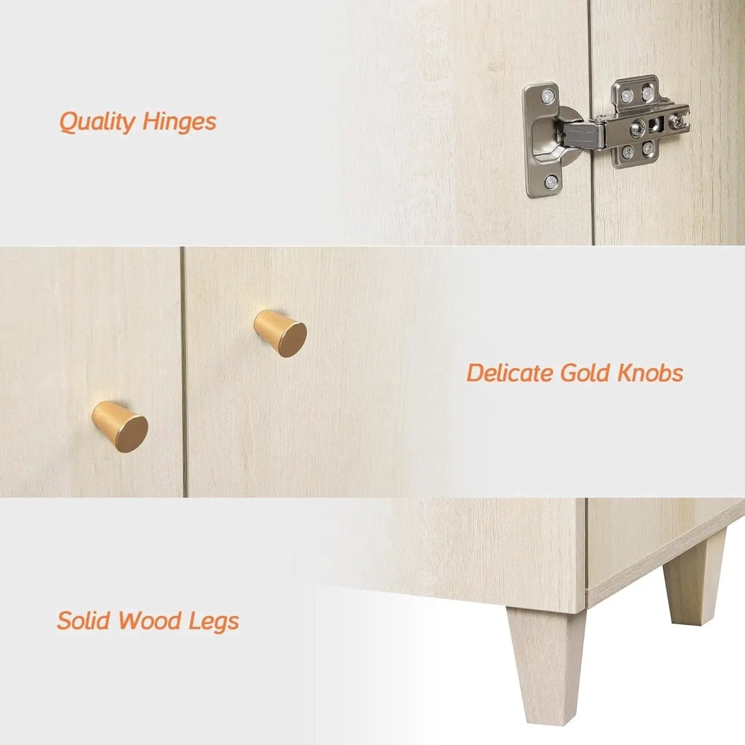 35.4 Inch Wide Light Oak Sideboard Storage Cabinet from PriceLows™