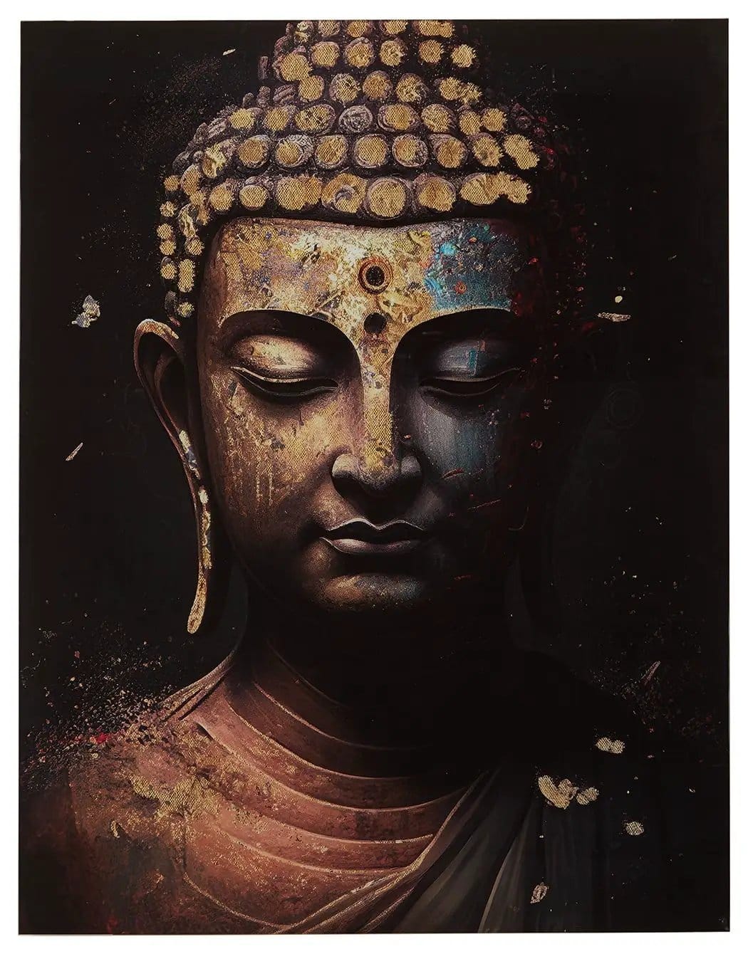 Caymoore Wall Art Wall Decor | 36 x 1 x 48 in | Glass | Black / Gold Finish