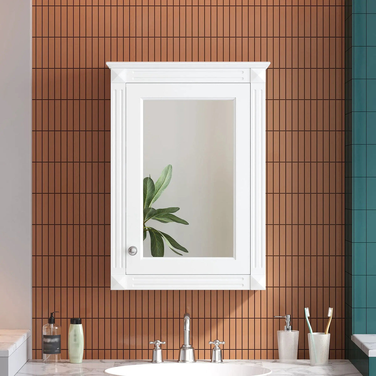 Over-Toilet Medicine Cabinet | Wall Mounted | Full-Length Mirror | Height-Adjustable Shelf